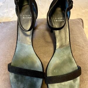 Stuart Weitzman Black and Teal Heels